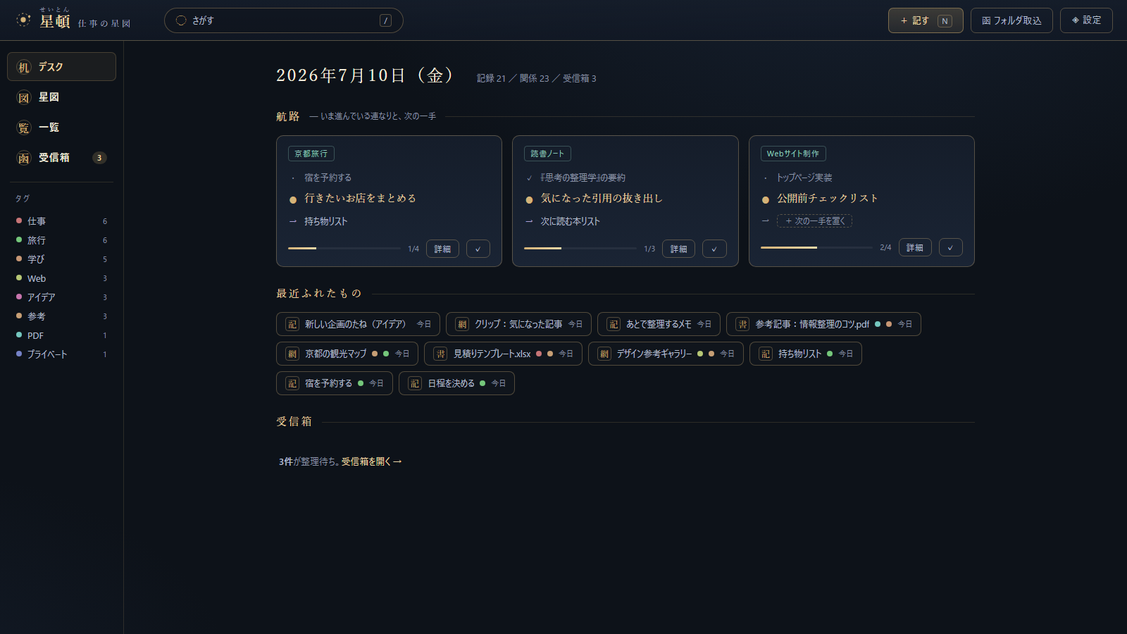 デスク画面